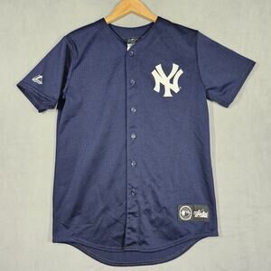 Vintage New York Yankees Jeter Jersey Youth XL Kids Navy Majestic MLB USA #2